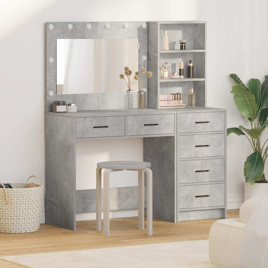 vidaXL Dressing Table 2 pcs Grey 78.5 x 41 x 135 cm Engineered Wood 1