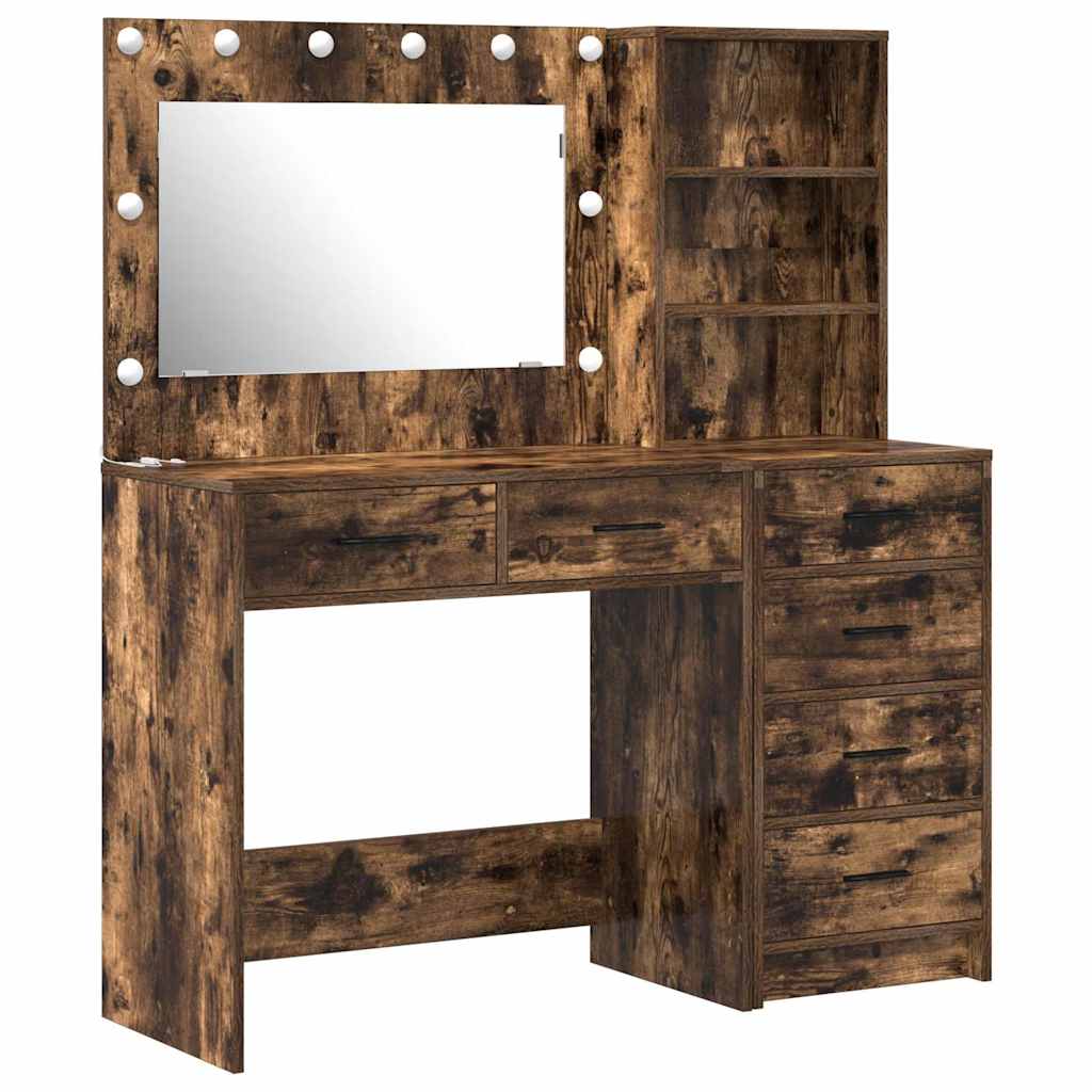 Dressing Table 2 pcs Brown Engineered Wood
