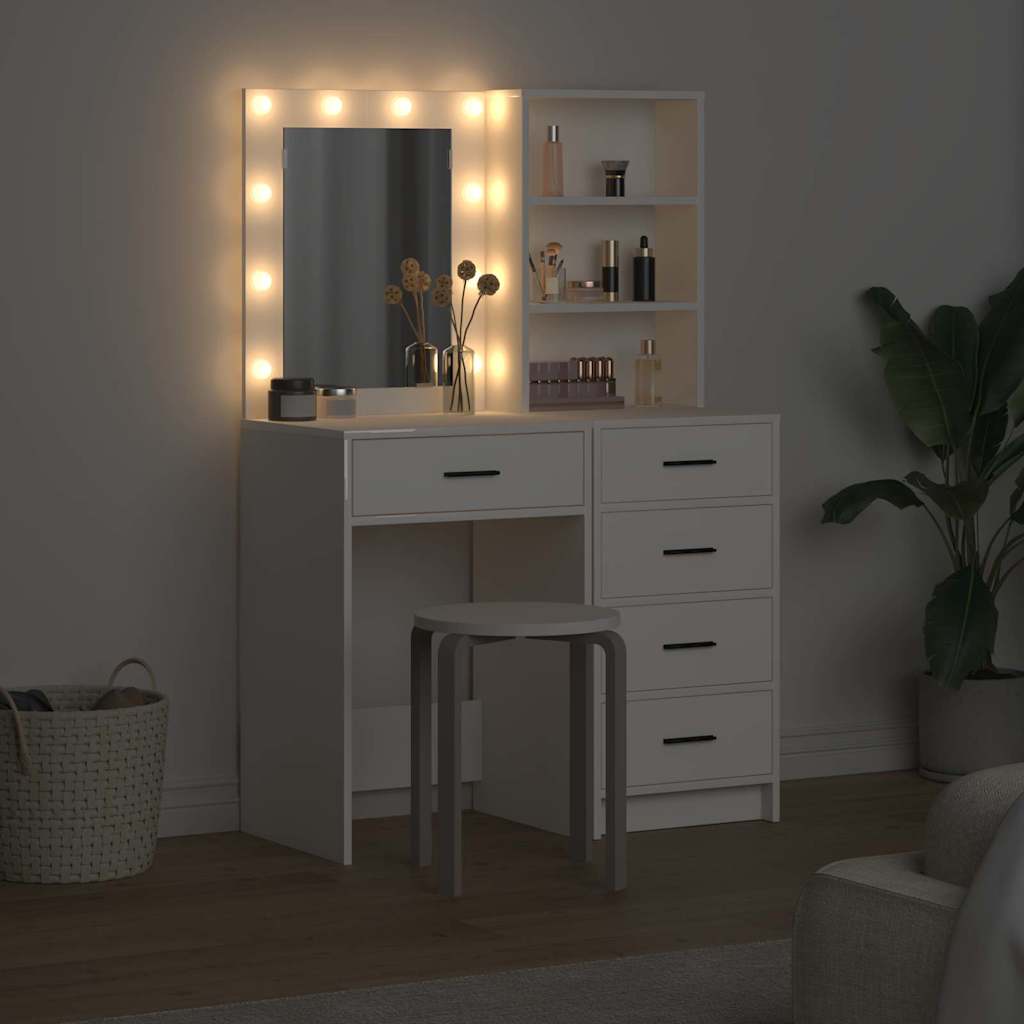 vidaXL Dressing Table 2 pcs White 50 x 41 x 135 cm Engineered Wood 4