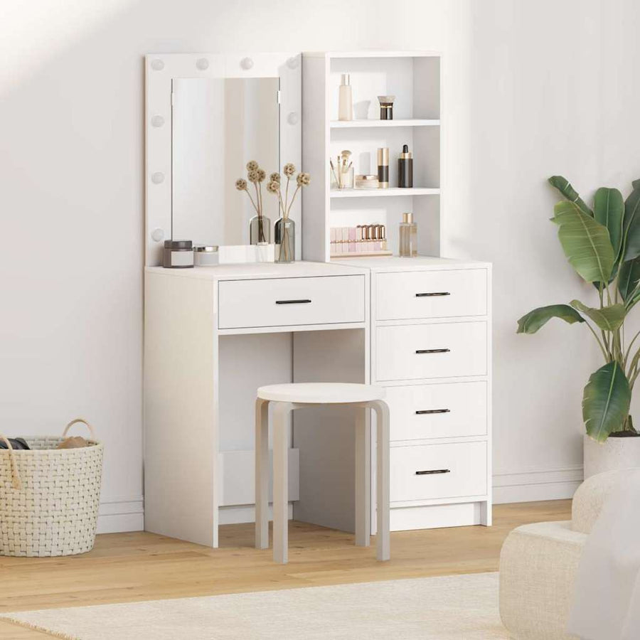 vidaXL Dressing Table 2 pcs White 50 x 41 x 135 cm Engineered Wood 1