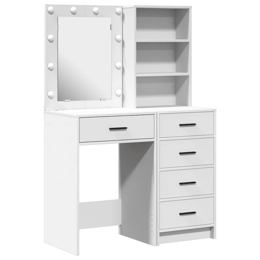 vidaXL Dressing Table 2 pcs White 50 x 41 x 135 cm Engineered Wood 2