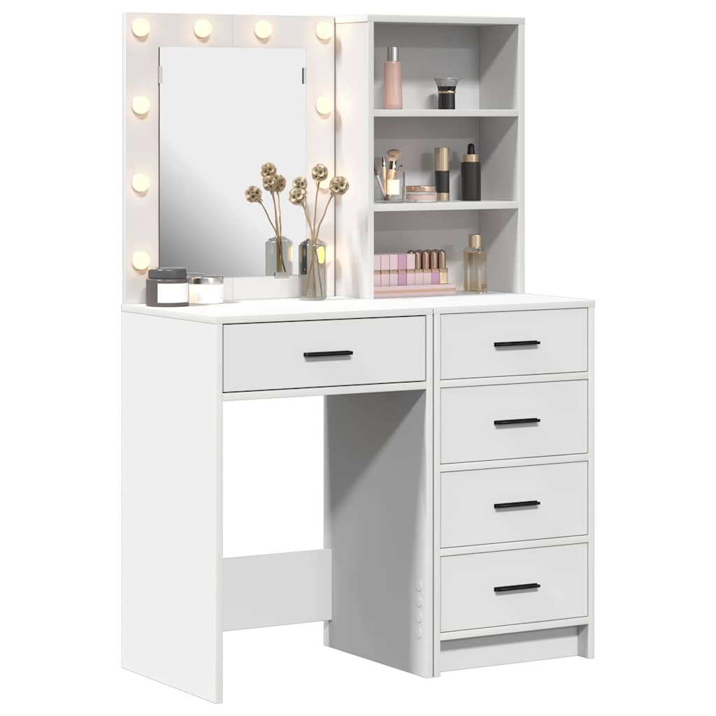 vidaXL Dressing Table 2 pcs White 50 x 41 x 135 cm Engineered Wood 3