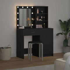 vidaXL Dressing Table 2 pcs Black 50 x 41 x 135 cm Engineered Wood 4