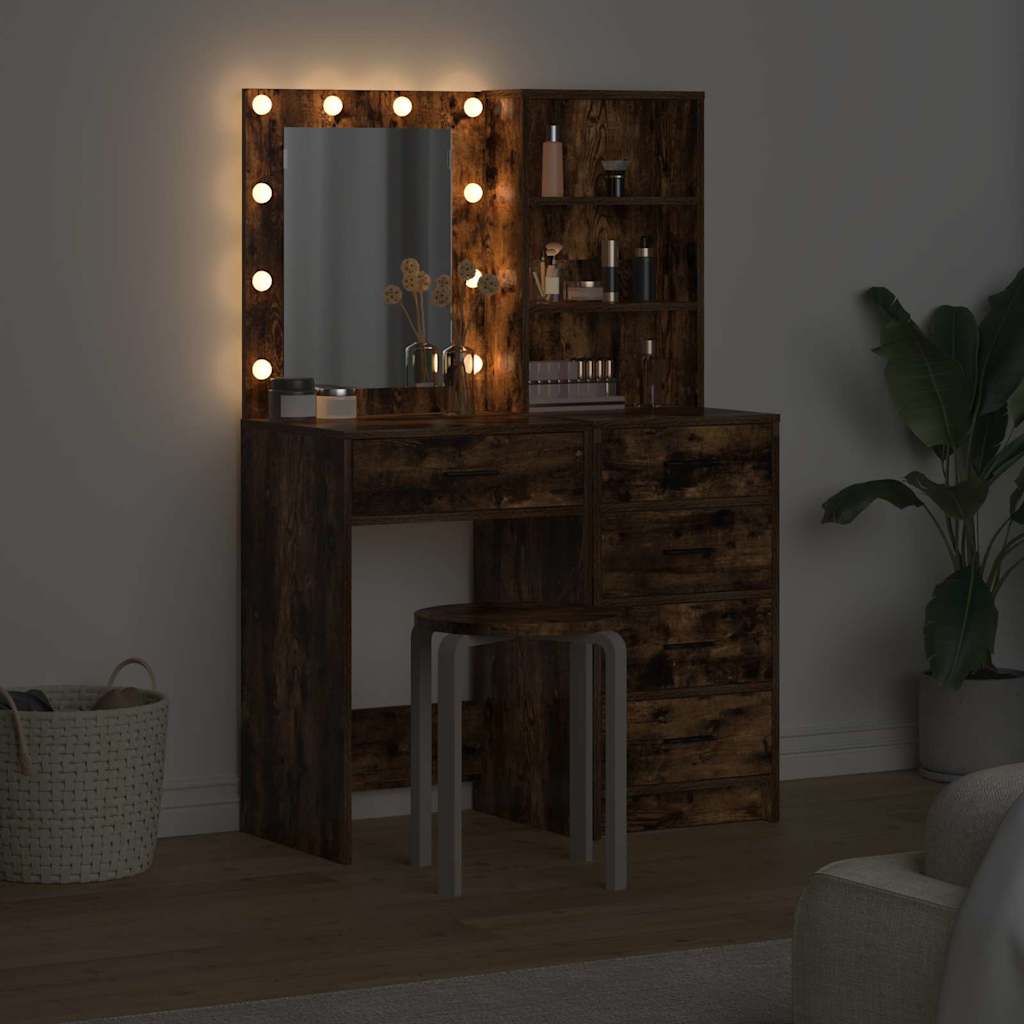 vidaXL Dressing Table 2 pcs Brown 50 x 41 x 135 cm Engineered Wood 4