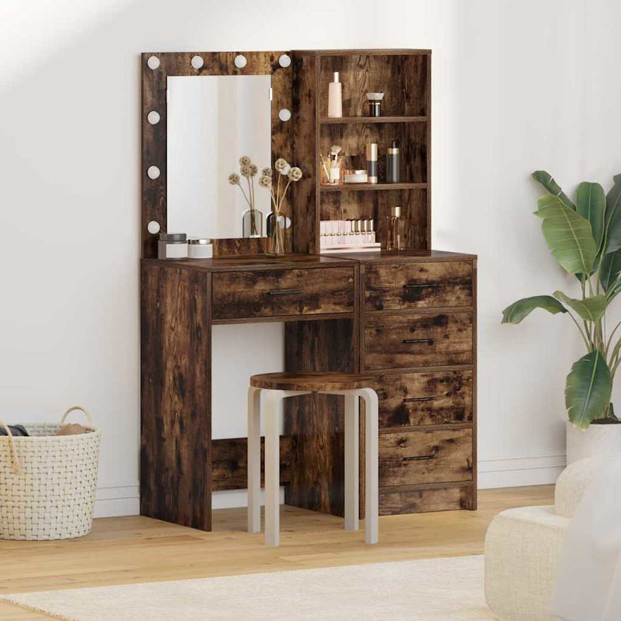 vidaXL Dressing Table 2 pcs Brown 50 x 41 x 135 cm Engineered Wood 1