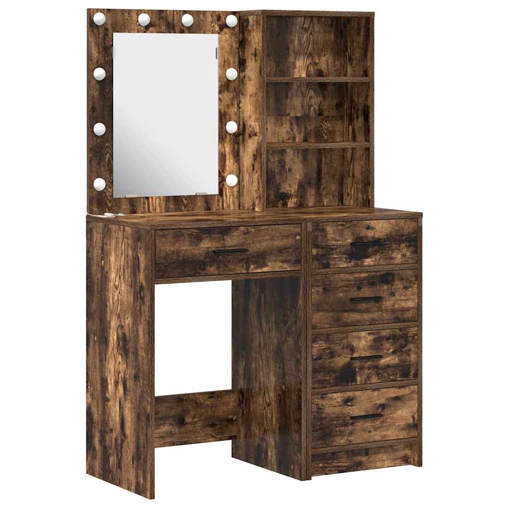 vidaXL Dressing Table 2 pcs Brown 50 x 41 x 135 cm Engineered Wood 2