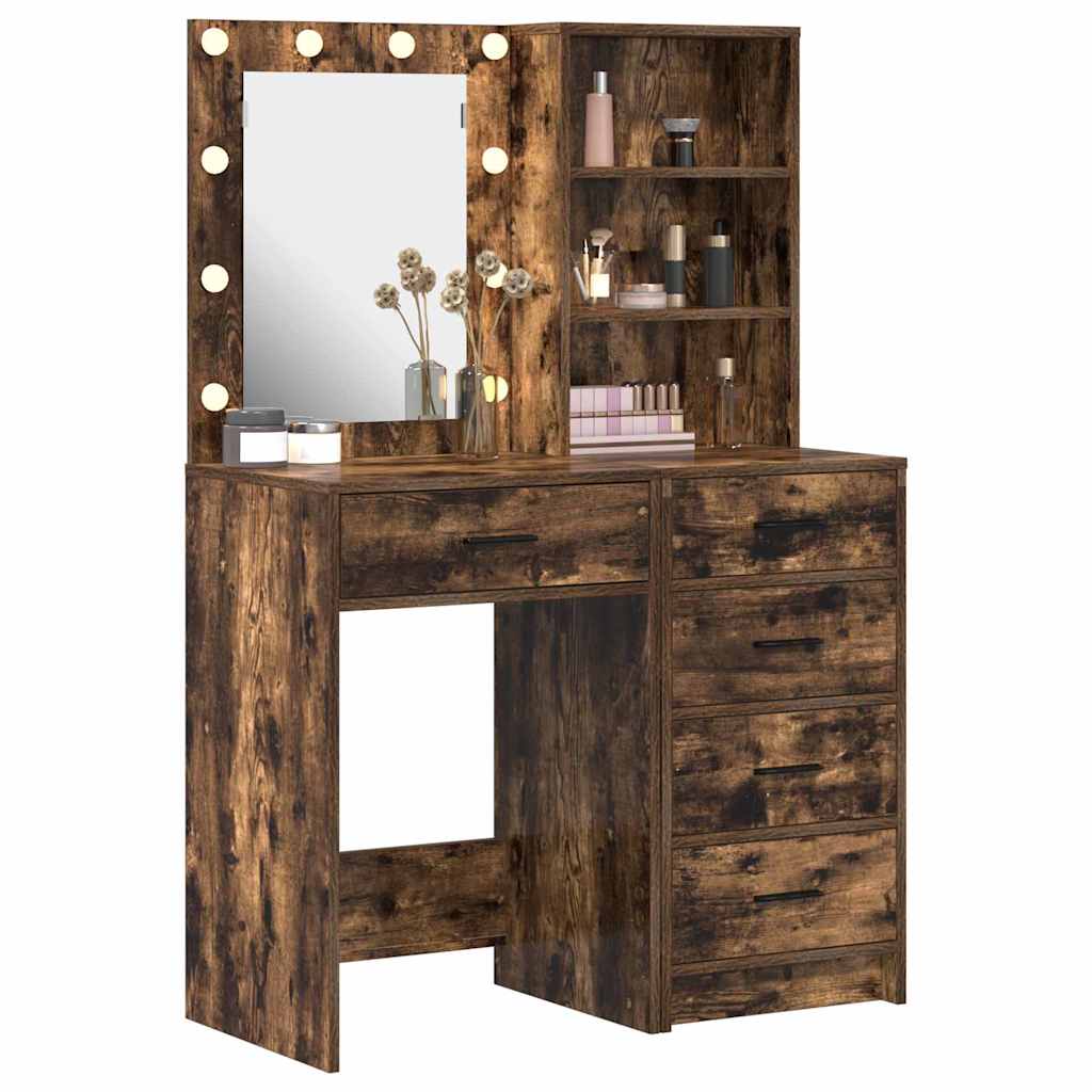 vidaXL Dressing Table 2 pcs Brown 50 x 41 x 135 cm Engineered Wood 3