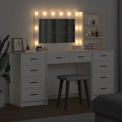 vidaXL Dressing Table 3 pcs White 78.5 x 41 x 135 cm Engineered Wood 4
