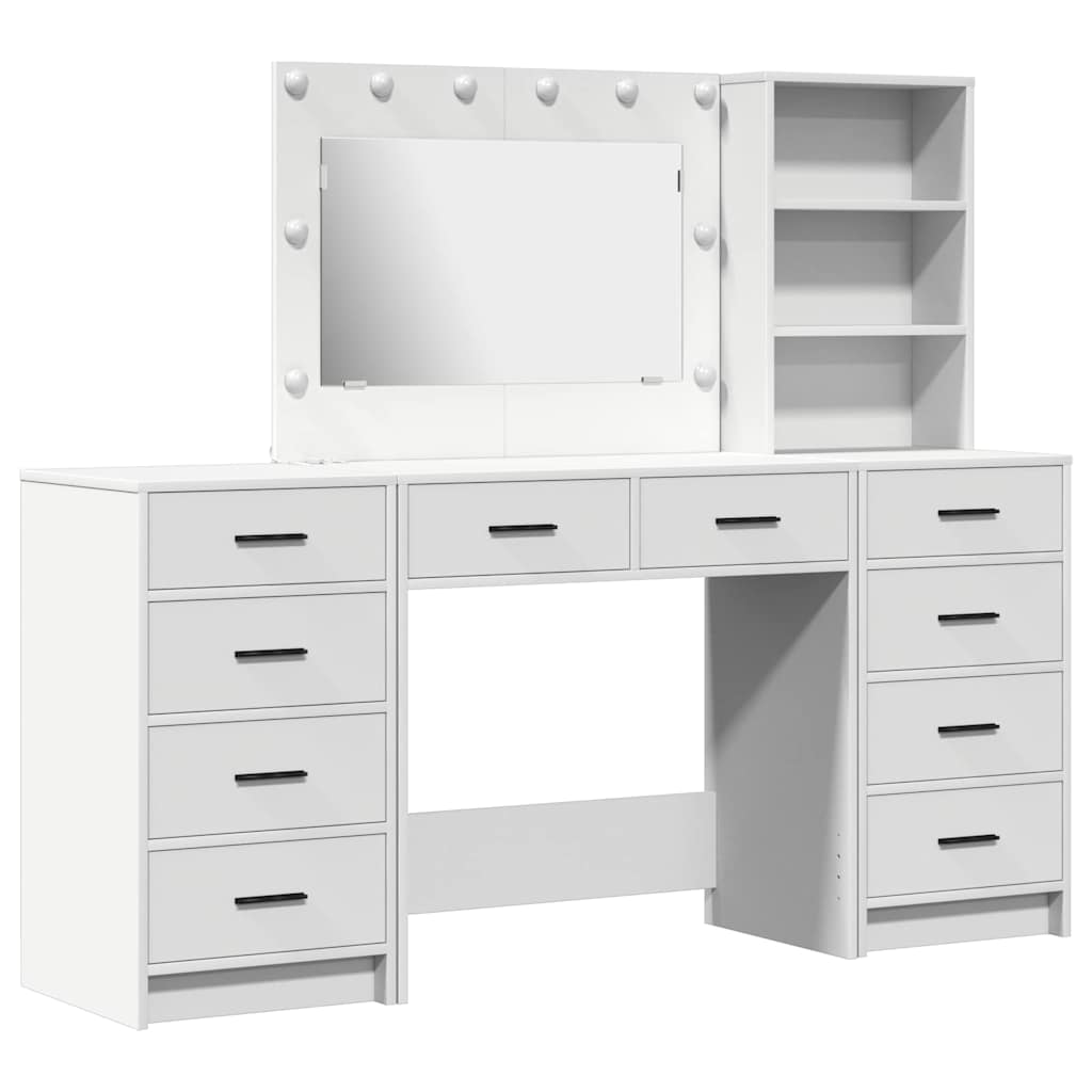 vidaXL Dressing Table 3 pcs White 78.5 x 41 x 135 cm Engineered Wood 2