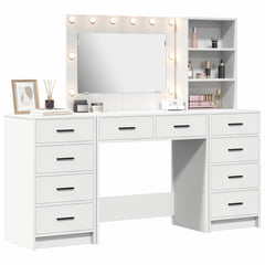 vidaXL Dressing Table 3 pcs White 78.5 x 41 x 135 cm Engineered Wood 3
