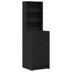 vidaXL Dressing Table 3 pcs Black Oak 78.5 x 41 x 135 cm 6