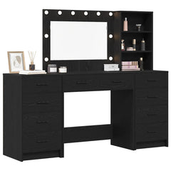 vidaXL Dressing Table 3 pcs Black Oak 78.5 x 41 x 135 cm 3