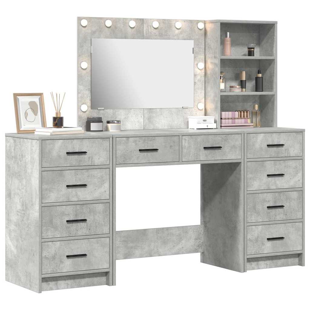vidaXL Dressing Table 3 pcs Concrete Grey 78.5 x 41 x 135 cm 3