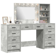 vidaXL Dressing Table 3 pcs Concrete Grey 78.5 x 41 x 135 cm 3