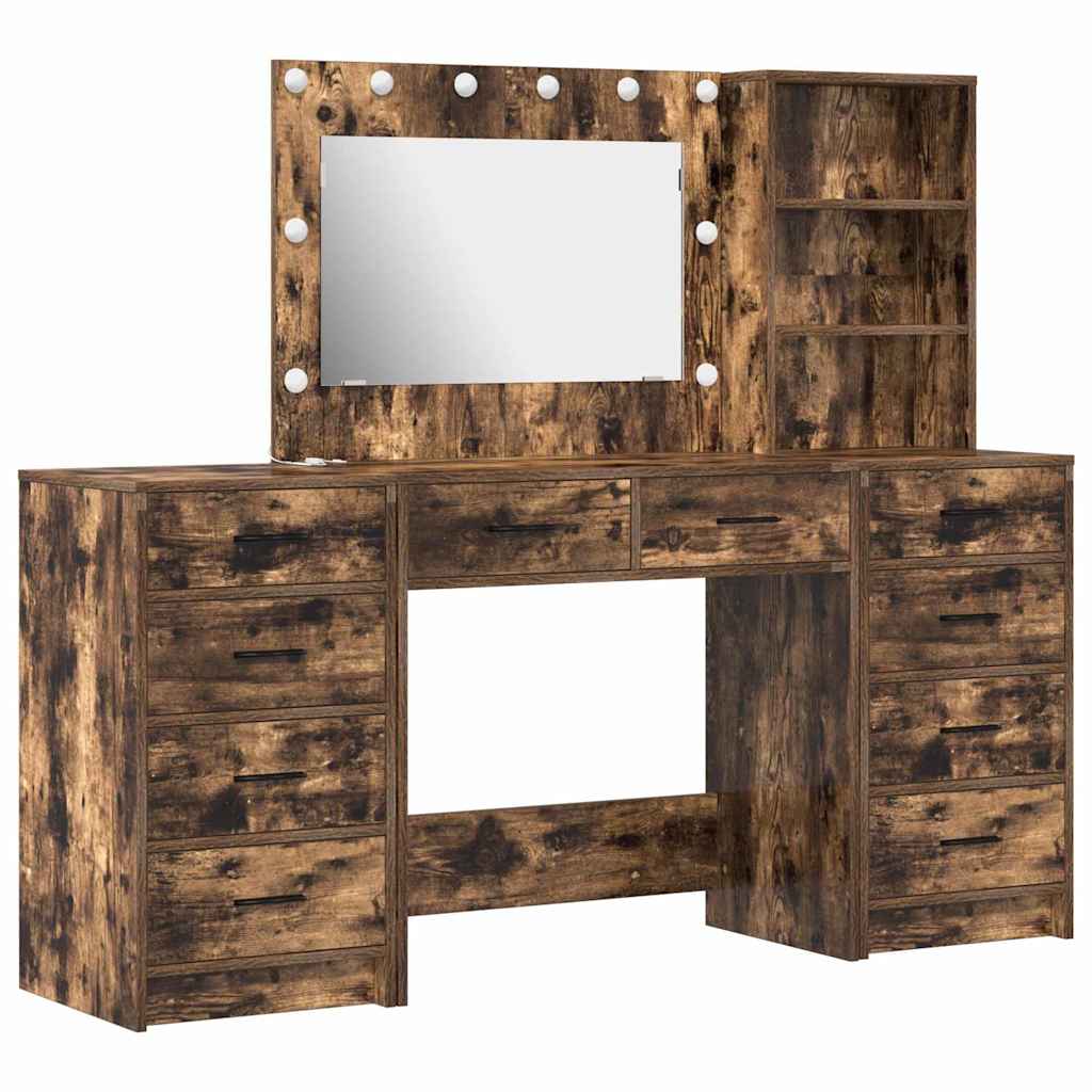 vidaXL Dressing Table 3 pcs Smoked Oak 78.5 x 41 x 135 cm 2