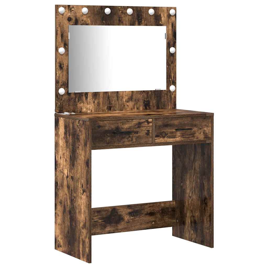 vidaXL Dressing Table 3 pcs Smoked Oak 78.5 x 41 x 135 cm 5