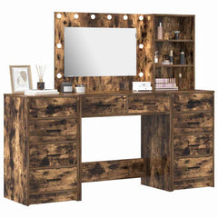 vidaXL Dressing Table 3 pcs Smoked Oak 78.5 x 41 x 135 cm 3