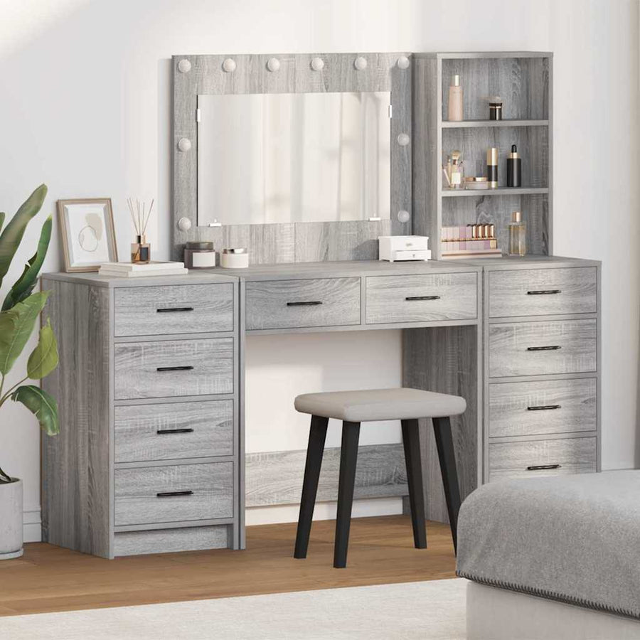 vidaXL Dressing Table 3 pcs Grey Sonoma 78.5 x 41 x 135 cm 1