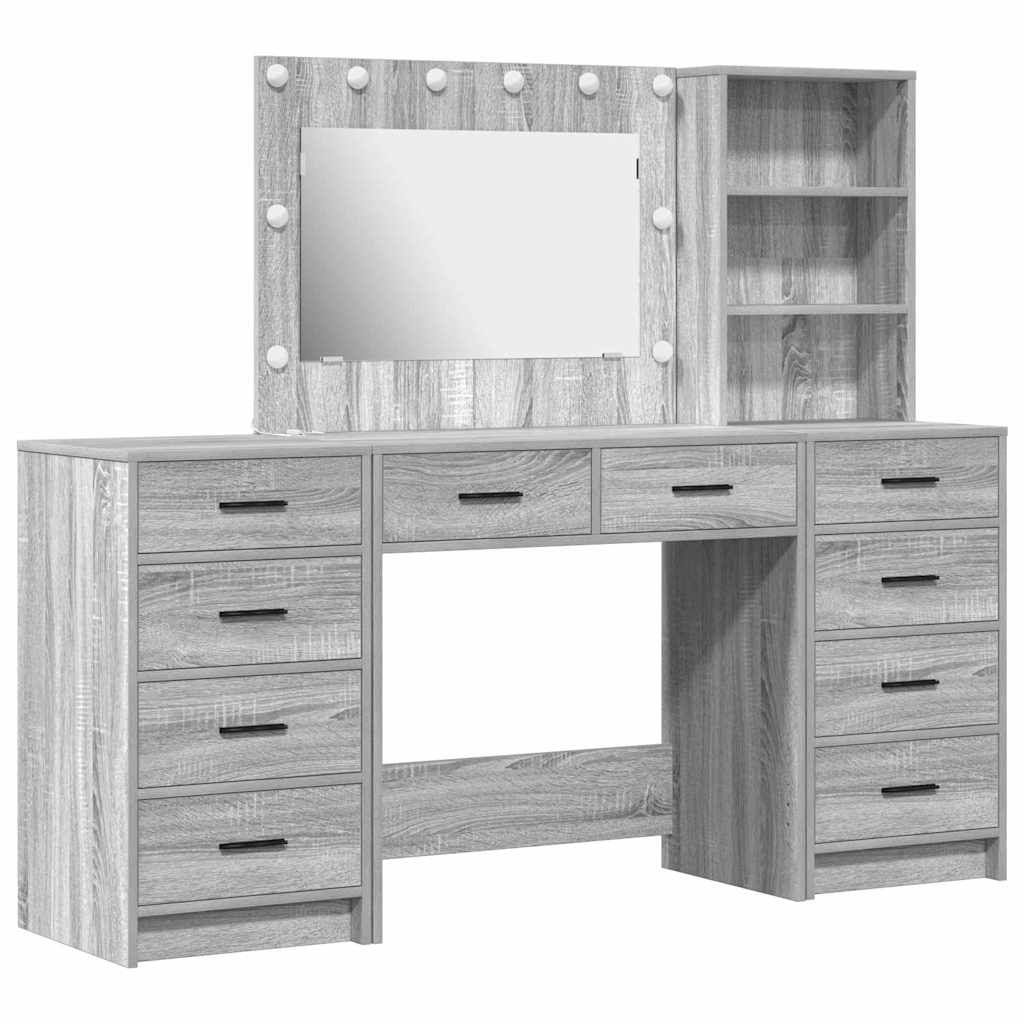 vidaXL Dressing Table 3 pcs Grey Sonoma 78.5 x 41 x 135 cm 2