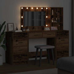 vidaXL Dressing Table 3 pcs Old Wood 78.5 x 41 x 135 cm 4