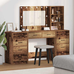 vidaXL Dressing Table 3 pcs Old Wood 78.5 x 41 x 135 cm 1