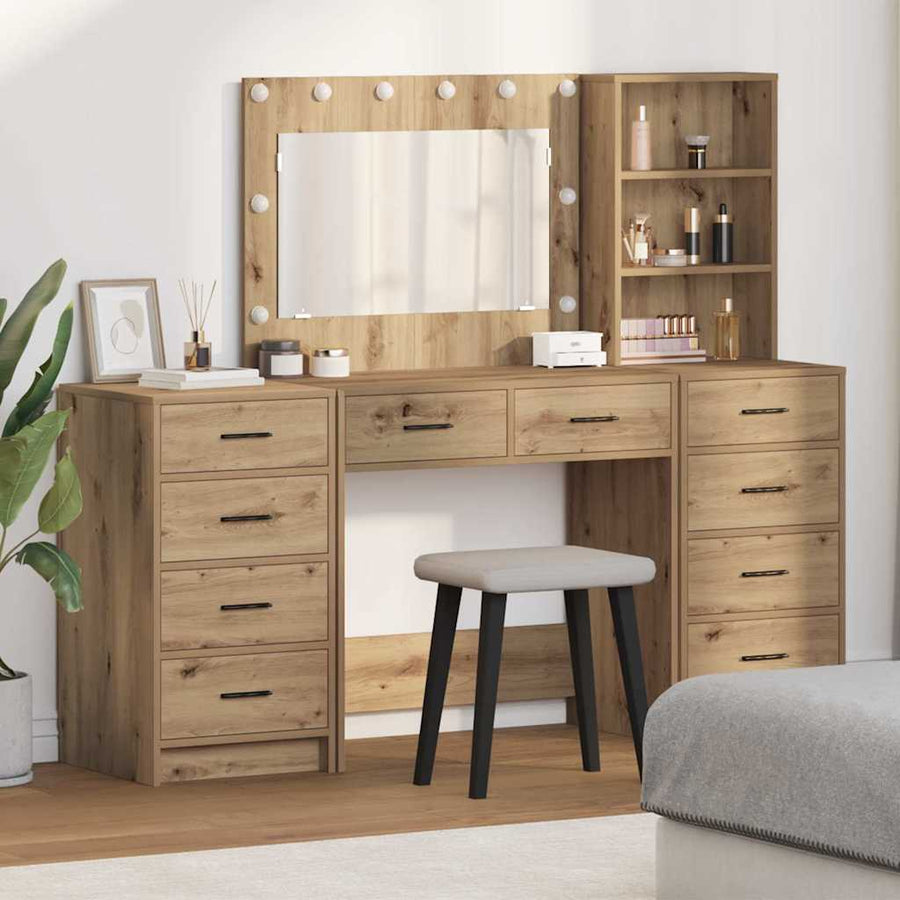 vidaXL Dressing Table 3 pcs Artisan Oak 78.5 x 41 x 135 cm 1