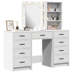 vidaXL Dressing Table 3 pcs White 40 x 41 x 135 cm Engineered Wood 3