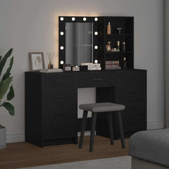 vidaXL Dressing Table 3 pcs Black 40 x 41 x 135 cm Engineered Wood 4