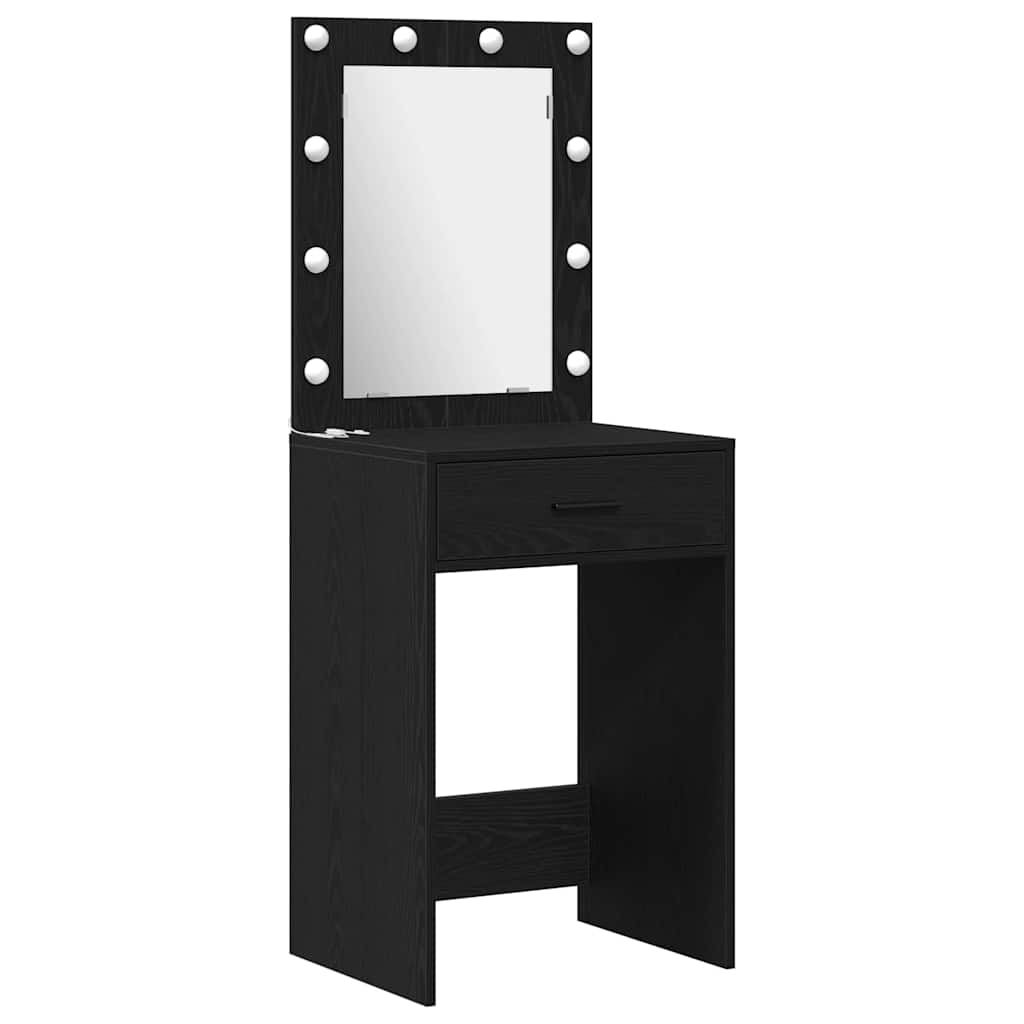 vidaXL Dressing Table 3 pcs Black 40 x 41 x 135 cm Engineered Wood 5