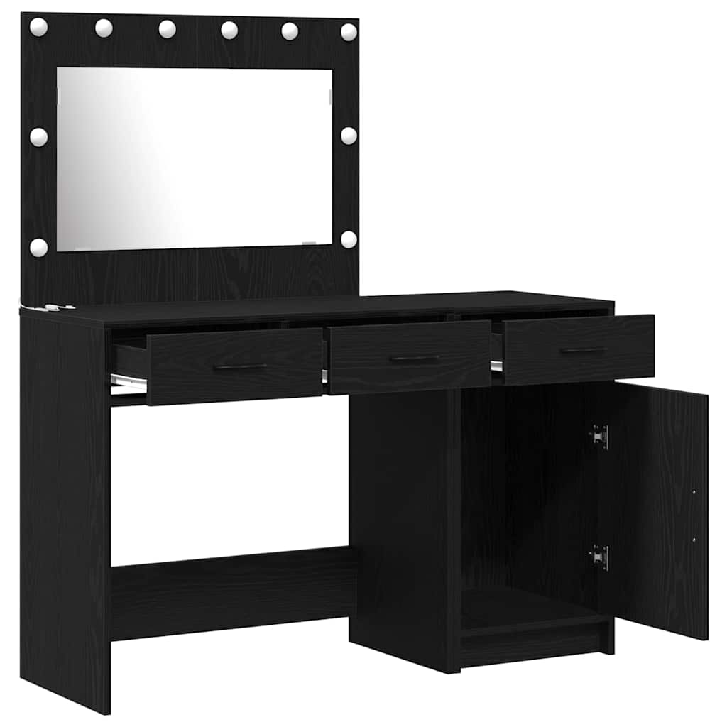 vidaXL Dressing Table 2 pcs Black 40 x 41 x 75 cm Engineered Wood 5