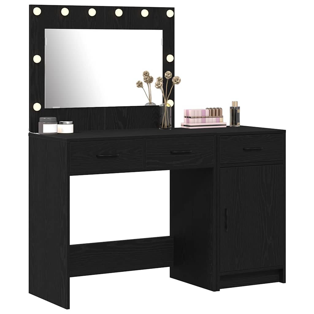 vidaXL Dressing Table 2 pcs Black 40 x 41 x 75 cm Engineered Wood 3