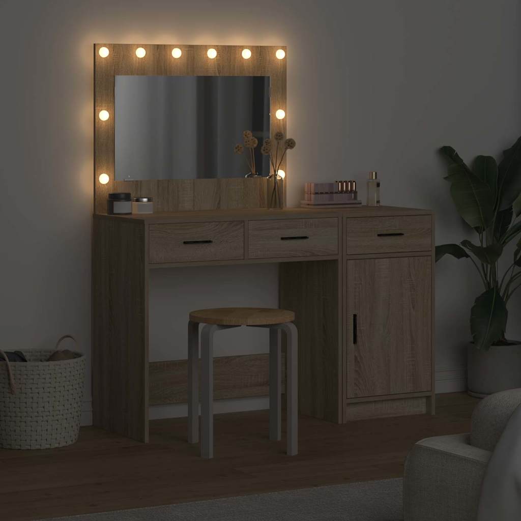 vidaXL Dressing Table 2 pcs Brown 40 x 41 x 75 cm Engineered Wood 4