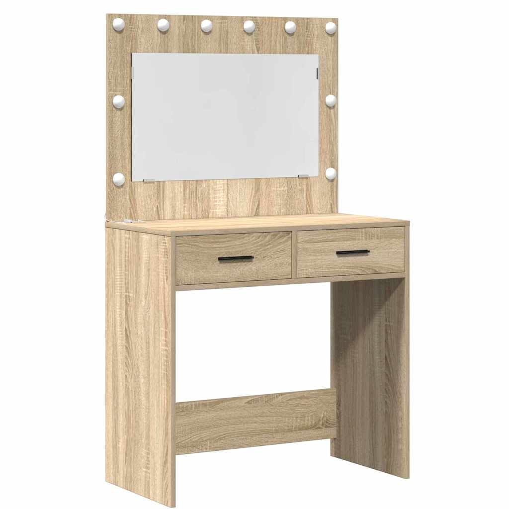 vidaXL Dressing Table 2 pcs Brown 40 x 41 x 75 cm Engineered Wood 5