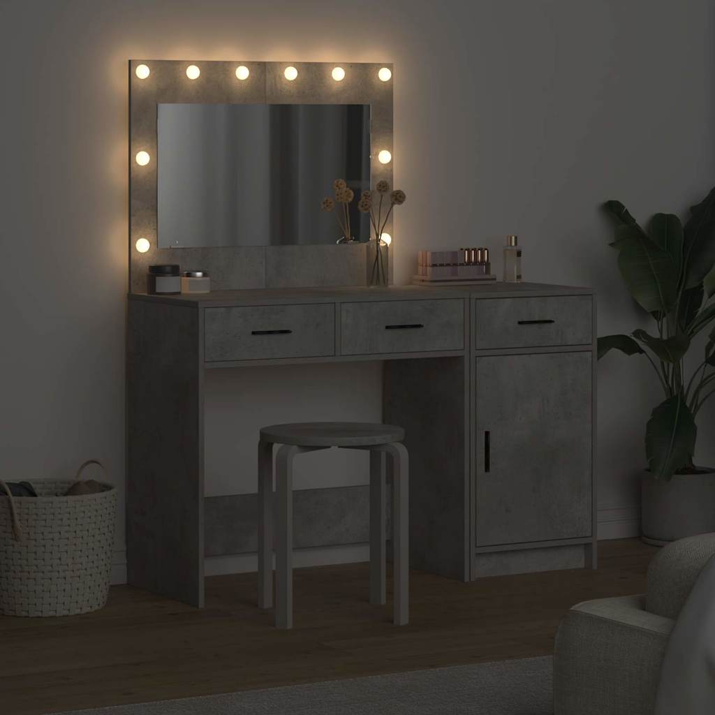 vidaXL Dressing Table 2 pcs Grey 40 x 41 x 75 cm Engineered Wood 4