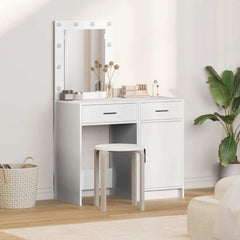 Dressing Table 2 pcs Brown 50 x 41 x 135 cm Engineered Wood White