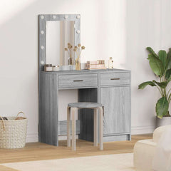 Dressing Table 2 pcs Brown 50 x 41 x 135 cm Engineered Wood Grey sonoma