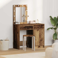 Dressing Table 2 pcs Brown 50 x 41 x 135 cm Engineered Wood Old wood