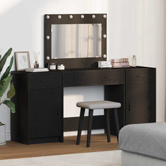vidaXL Dressing Table 3 pcs Black 78.5 x 41 x 135 cm Engineered Wood 1