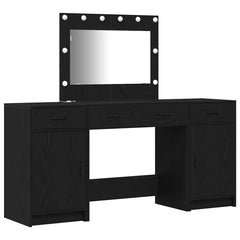 vidaXL Dressing Table 3 pcs Black 78.5 x 41 x 135 cm Engineered Wood 2