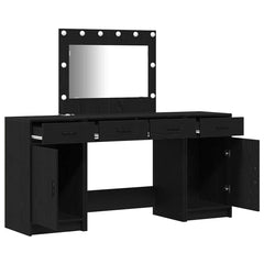 vidaXL Dressing Table 3 pcs Black 78.5 x 41 x 135 cm Engineered Wood 6