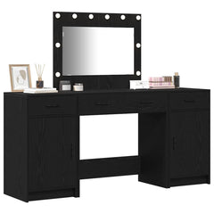 vidaXL Dressing Table 3 pcs Black 78.5 x 41 x 135 cm Engineered Wood 3