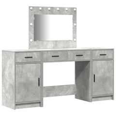 vidaXL Dressing Table 3 pcs Grey 78.5 x 41 x 135 cm Engineered Wood 2