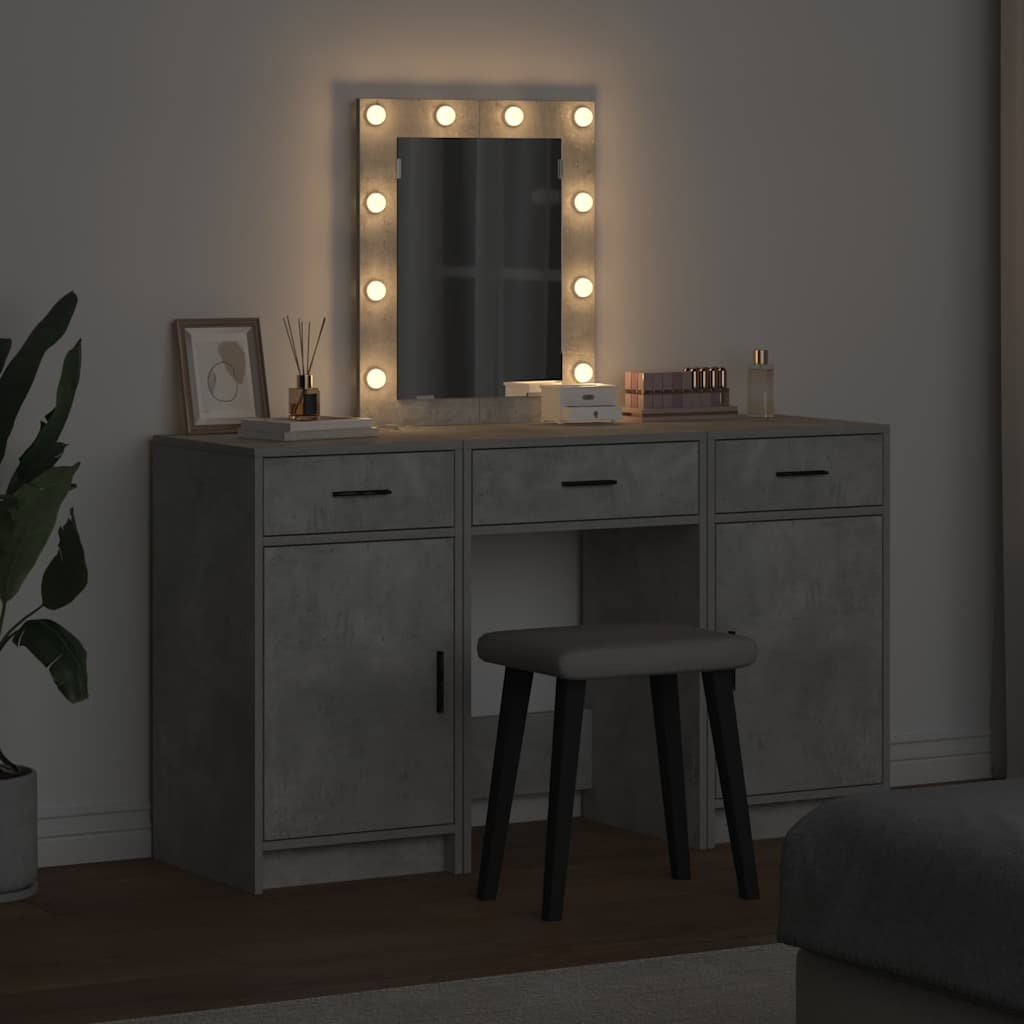 vidaXL Dressing Table Grey 50 x 41 x 135 cm Engineered Wood 4