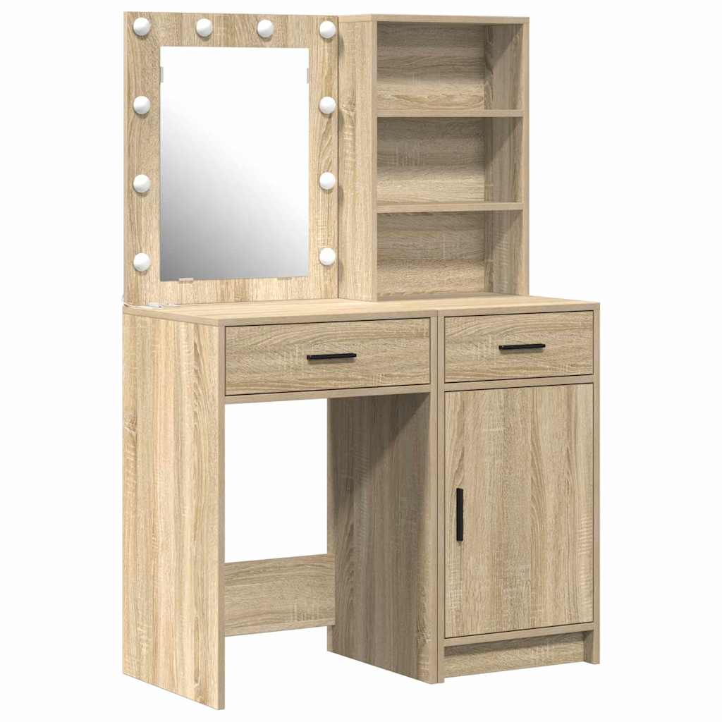 vidaXL Dressing Table Set 2 pcs Sonoma Oak Engineered Wood 2