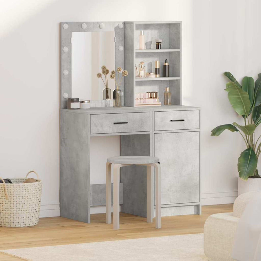 vidaXL Dressing Table Set 2 pcs Concrete Grey Engineered Wood 1