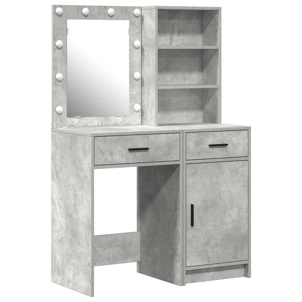 vidaXL Dressing Table Set 2 pcs Concrete Grey Engineered Wood 2