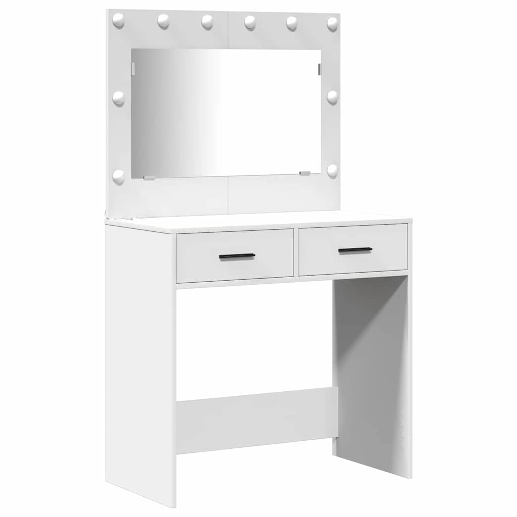 vidaXL Dressing Table Set 3 pcs White Engineered Wood 5