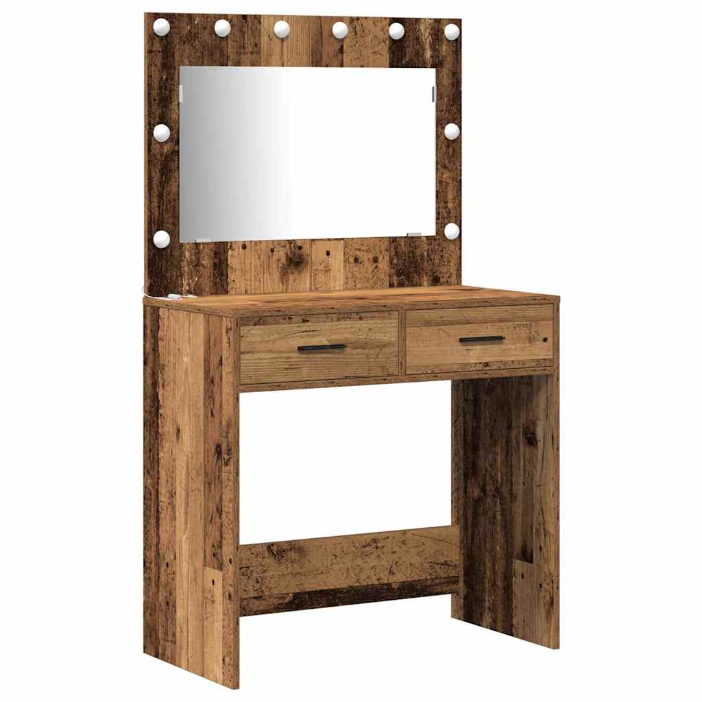 vidaXL Dressing Table Set 3 pcs Old Wood Engineered Wood 5
