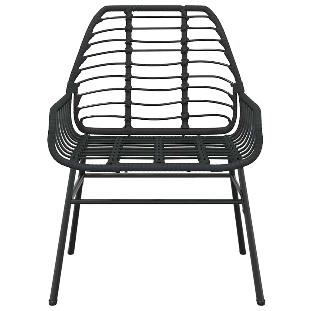 5 Piece Garden Dining Set Poly Rattan Glass Black 80 cm 80 cm 2