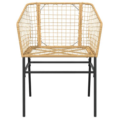 5 Piece Garden Dining Set Poly Rattan Glass Brown 140 cm 70 cm 4
